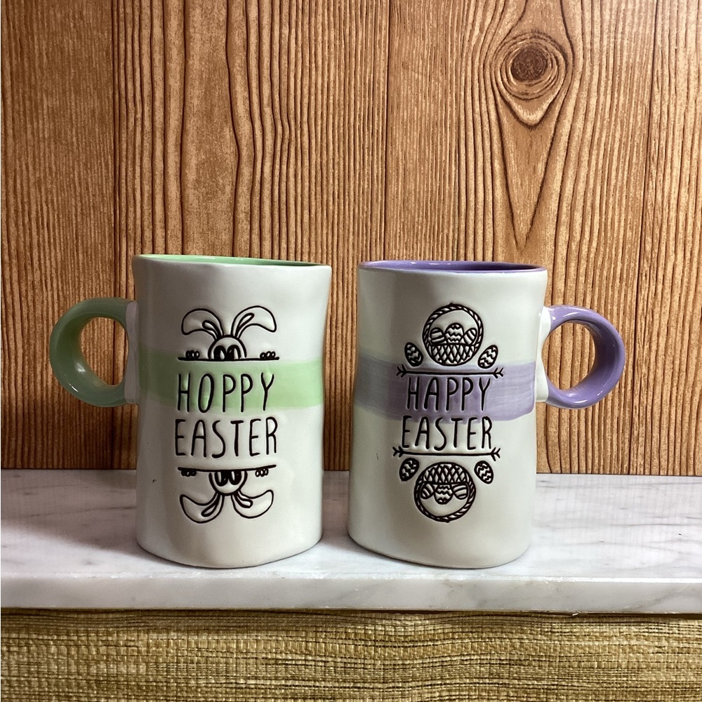 Love If 2013 Easter Ceramic Mugs Set - Green and Purple